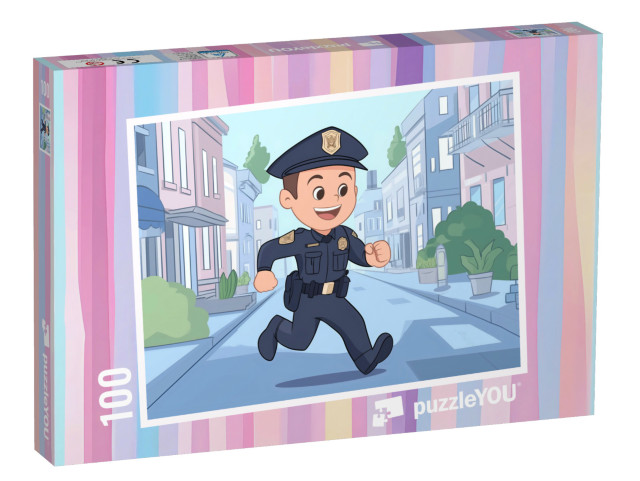 Puzzel 100 stukjes „Een spannende politieactie“