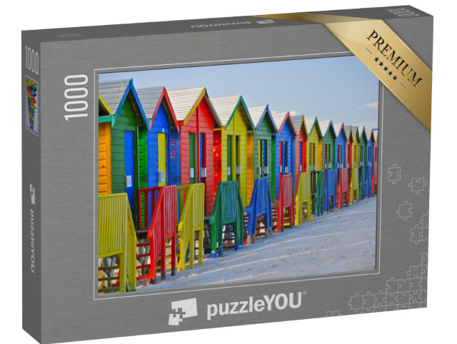 Puzzel 1000 stukjes „Kleurrijke strandhutten, Kaapstad, Zuid-Afrika“