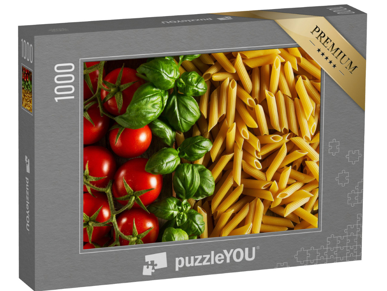 Puzzel 1000 stukjes „Pasta, tomaten en basilicum“