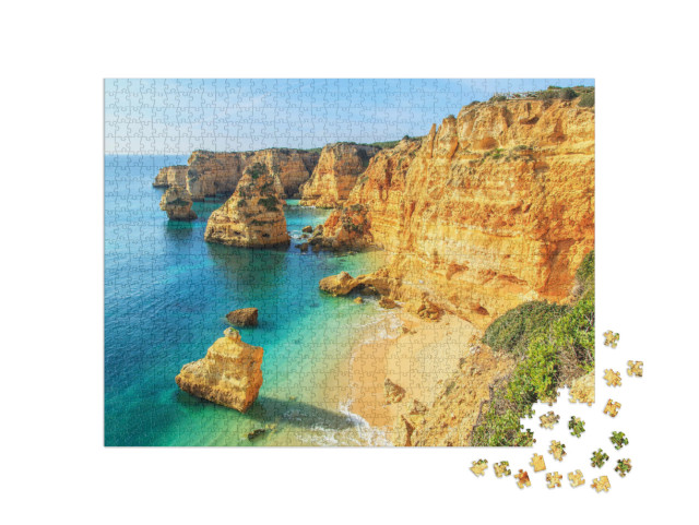 Puzzel 1000 stukjes „Uitzicht op Praia da Rocha in Portimao, Algarve, Portugal“