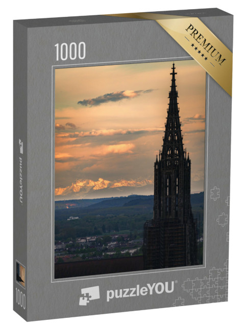 Puzzel 1000 stukjes „Minster van Ulm bij zonsondergang“