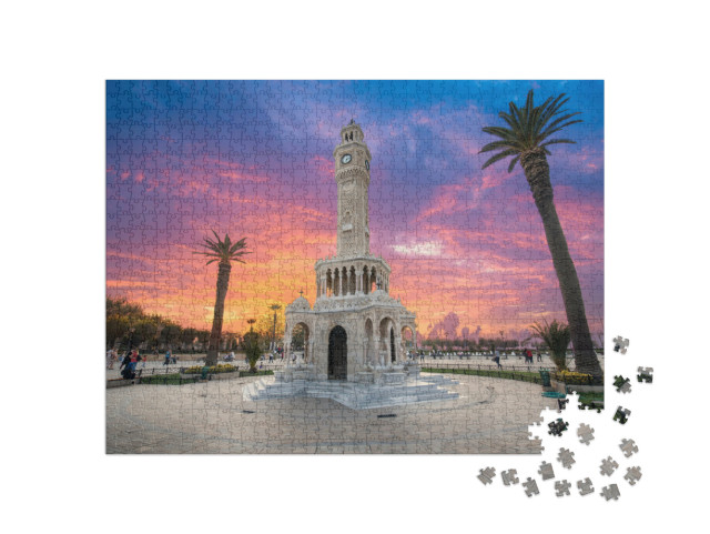 Puzzel 1000 stukjes „Konakplein met oude klokkentoren, Izmir, Turkije“