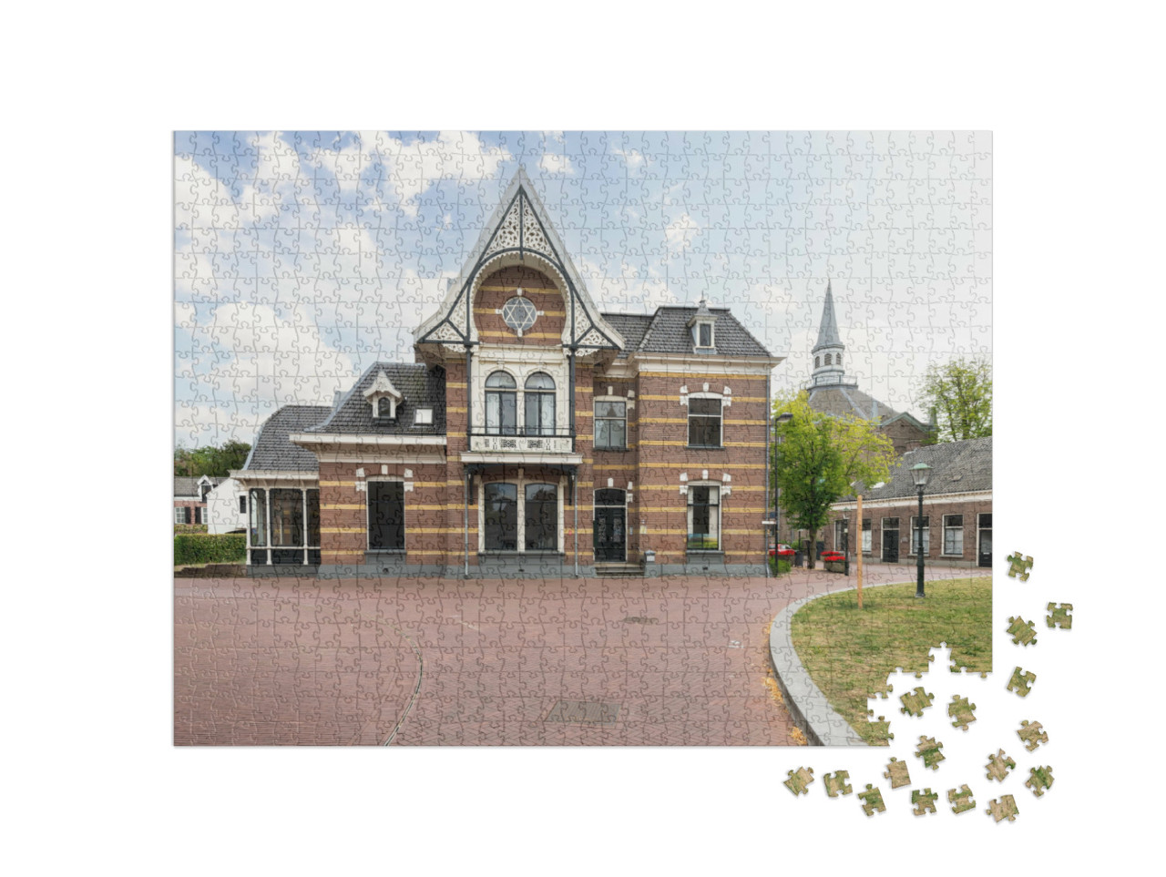 Puzzel 1000 stukjes „Huis met elementen van de Nederlandse neorenaissance en chaletstijl in Haaksbergen“