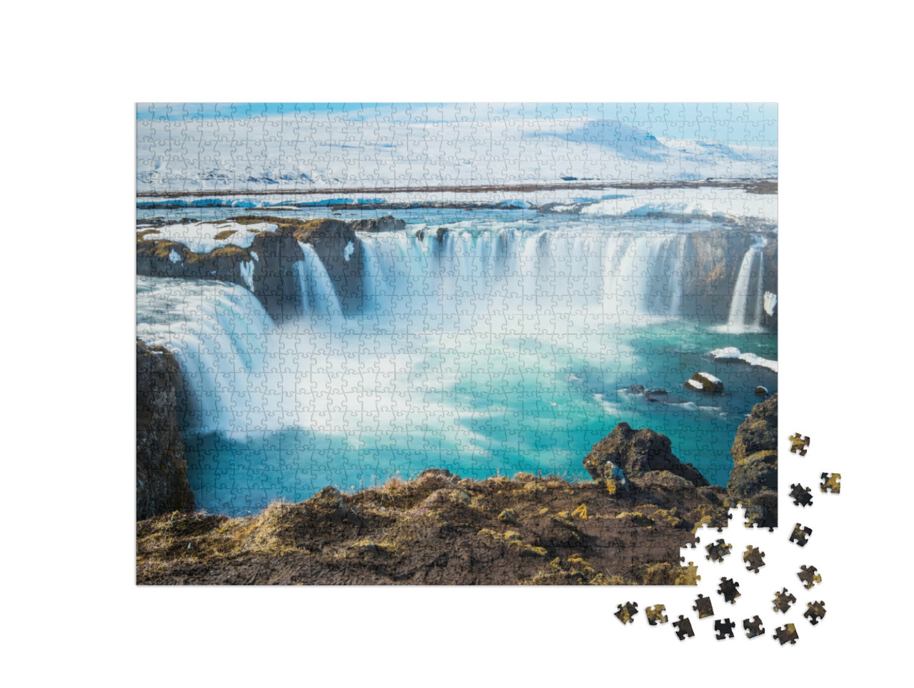 Puzzel 1000 stukjes „Godafoss, een van de beroemdste watervallen van IJsland“