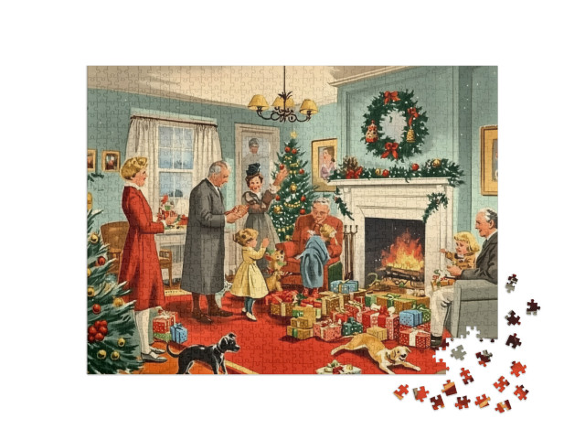 Puzzel 1000 stukjes „Creepy Christmas 1950 : mutations bizarres“