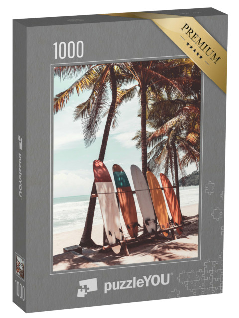 Puzzel 1000 stukjes „Surfplanken onder palmbomen“