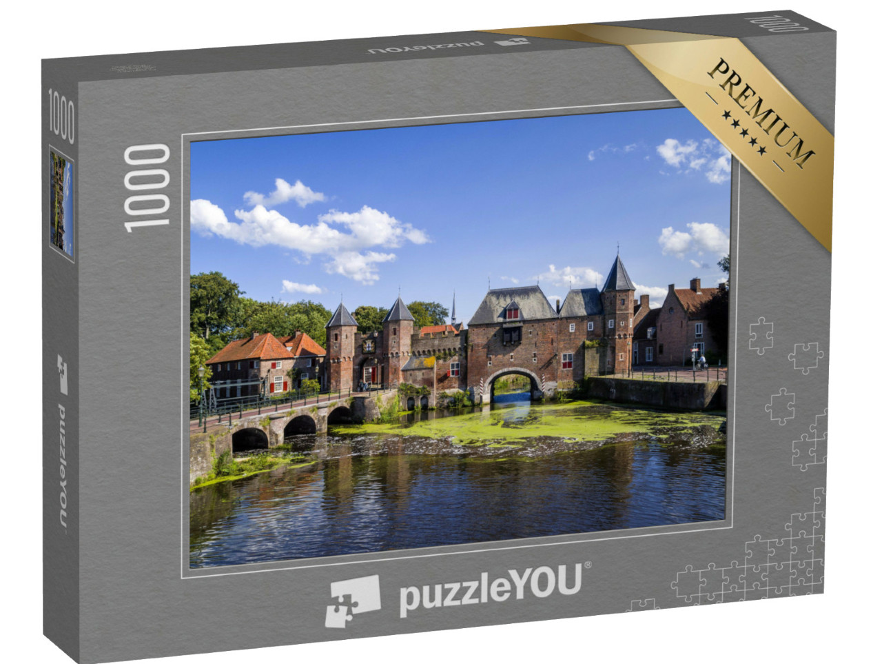 Puzzel 1000 stukjes „De Koppelpoort in Amersfoort, over de Eem“