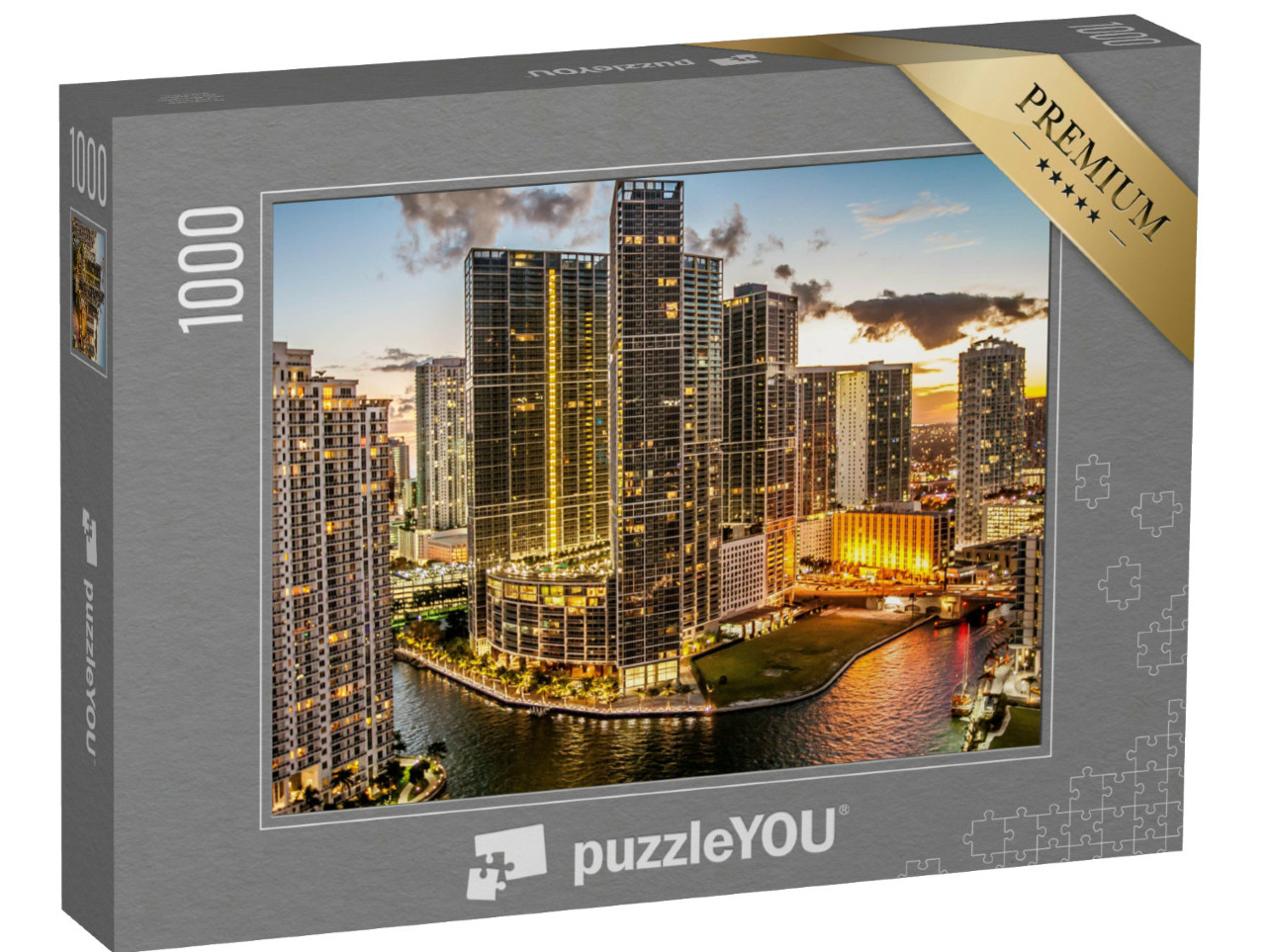 Puzzel 1000 stukjes „Miami bij schemering“