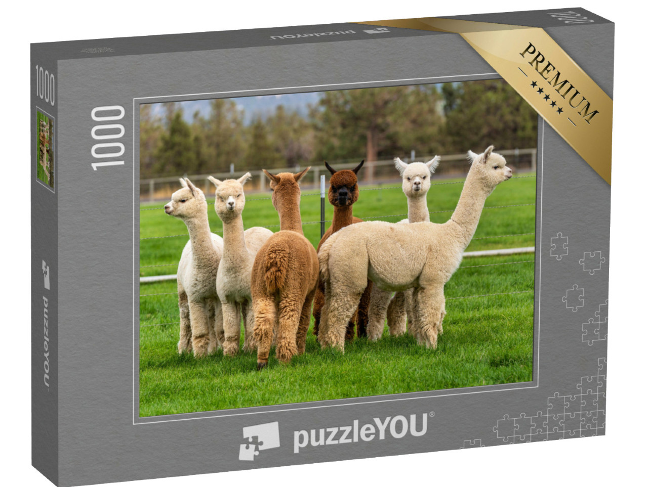 Puzzel 1000 stukjes „Alpaca's op een ranch in Oregon“
