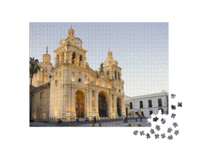 Puzzel 1000 stukjes „Catedral y Cabildo de Cordoba, Argentinië“