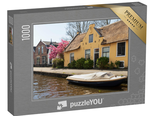 Puzzel 1000 stukjes „Pittoreske huizen langs de rivier de Angstel in het dorp Abcoude“