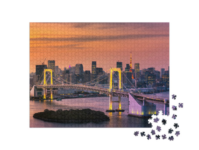 Puzzel 1000 stukjes „Baai van Tokio en Toren van Tokio“