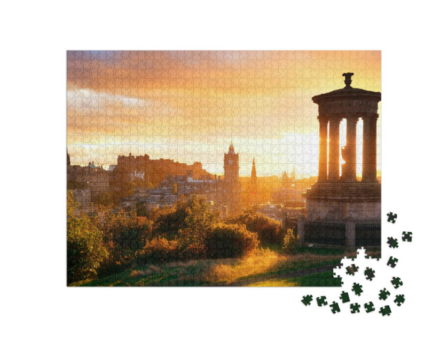 Puzzel 1000 stukjes „Edinburgh skyline in het ochtendlicht, Schotland“