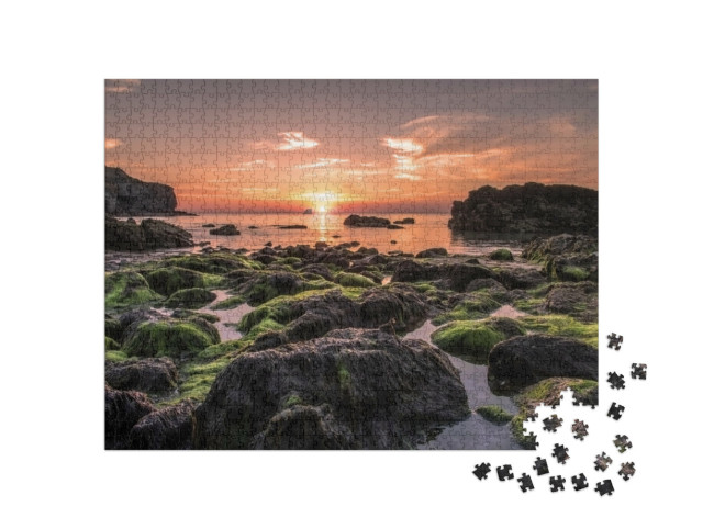 Puzzel 1000 stukjes „Zonsondergang in Cornwall, Engeland“