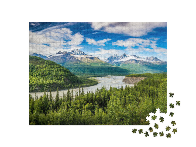 Puzzel 1000 stukjes „Chugach-gebergte in Alaka“