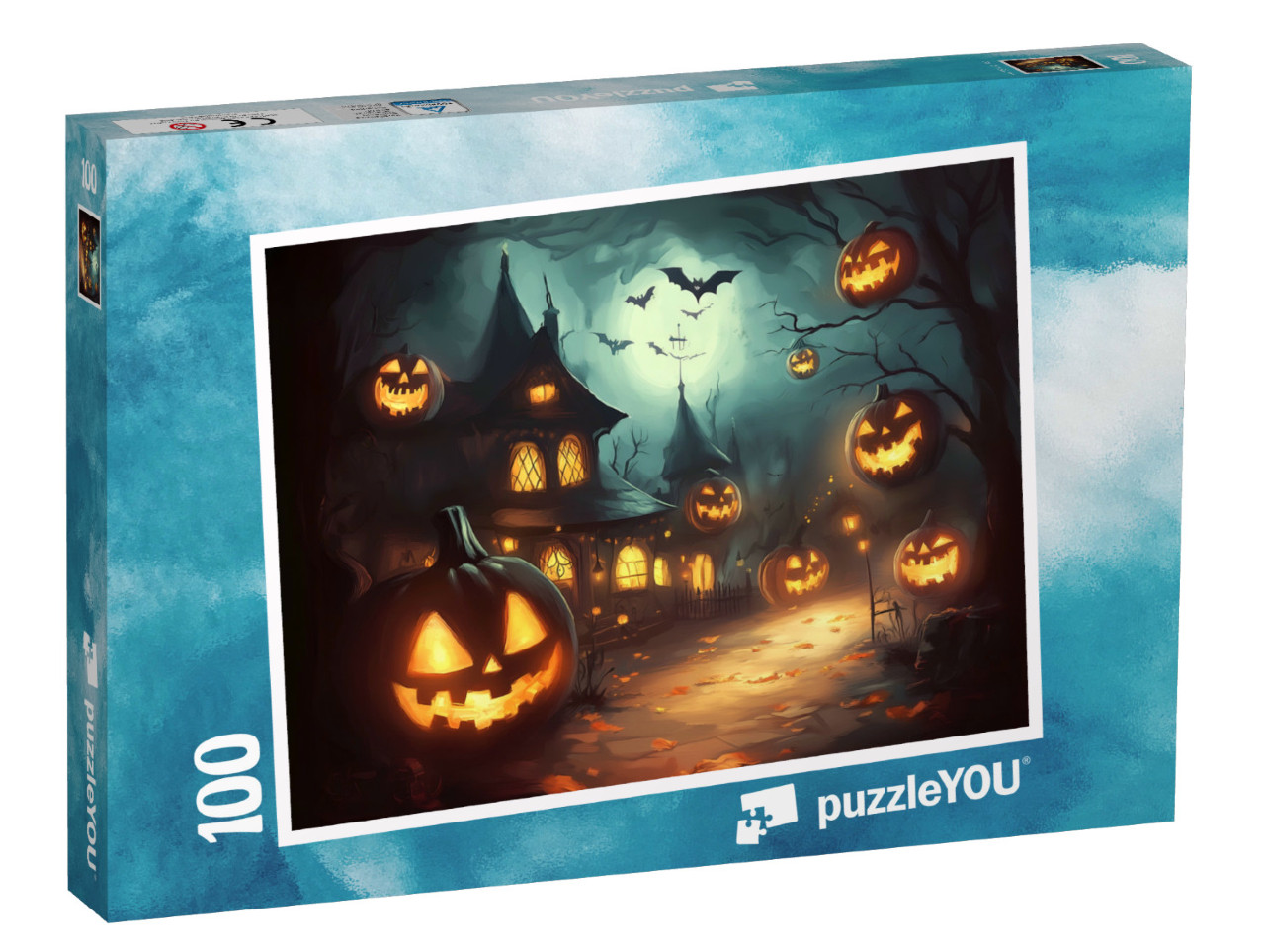 Puzzel 100 stukjes „De geheimen van de pompoenhoofden“