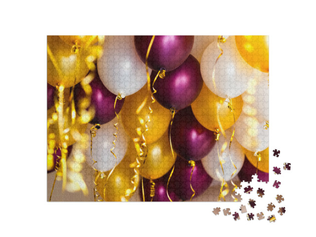 Puzzel 1000 stukjes „Kleurrijke ballonnen en slingers“