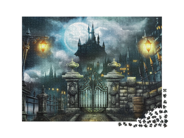 Puzzel 2000 stukjes „Kasteel Halloween“