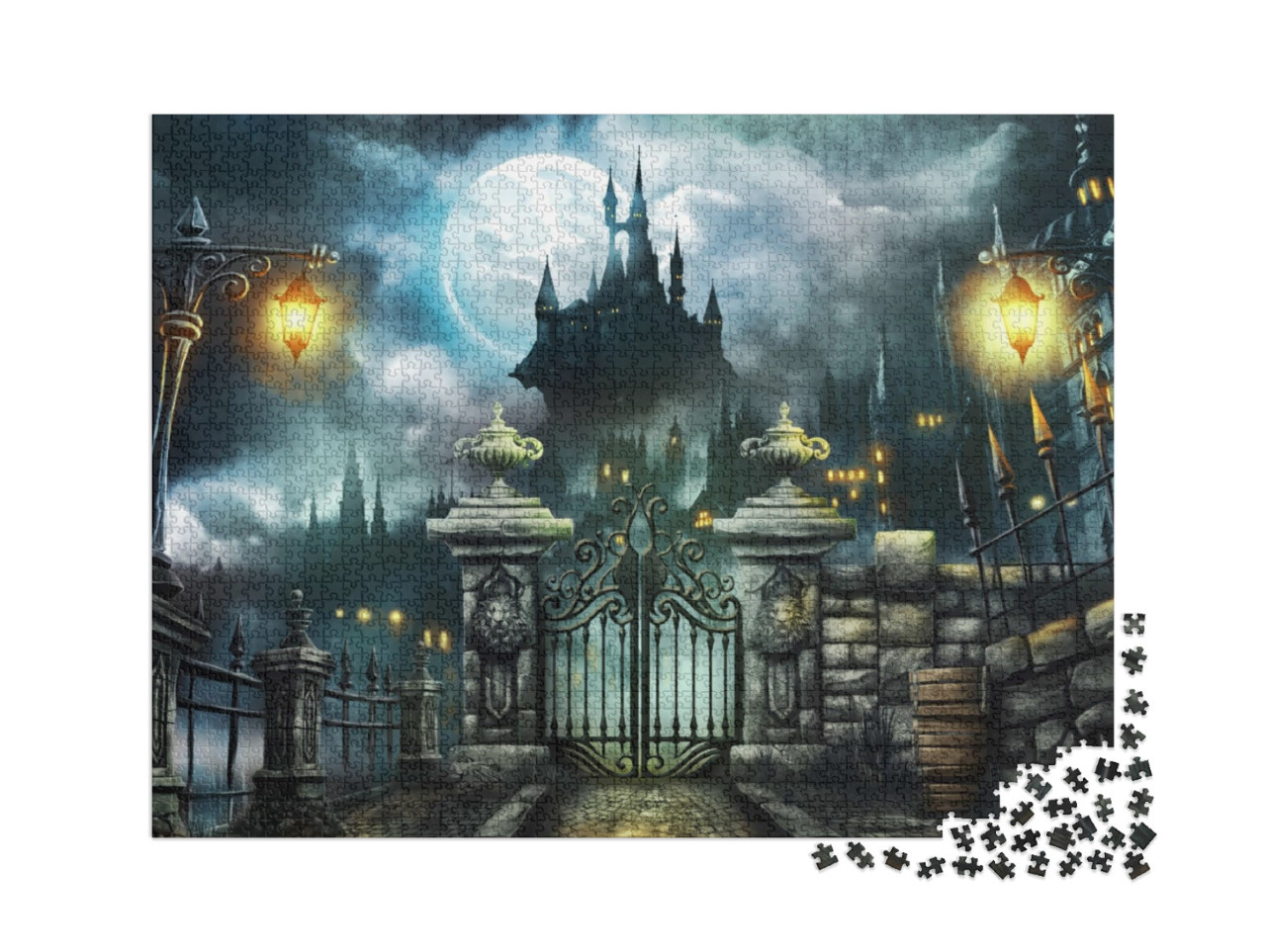 Puzzel 2000 stukjes „Kasteel Halloween“