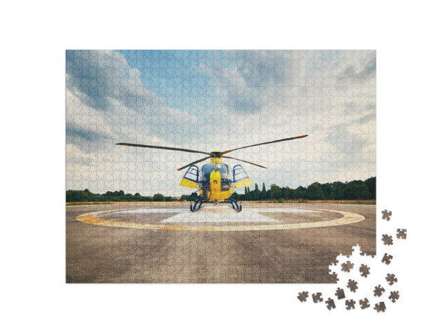 Puzzel 1000 stukjes „Reddingshelikopter, klaar om op te stijgen“