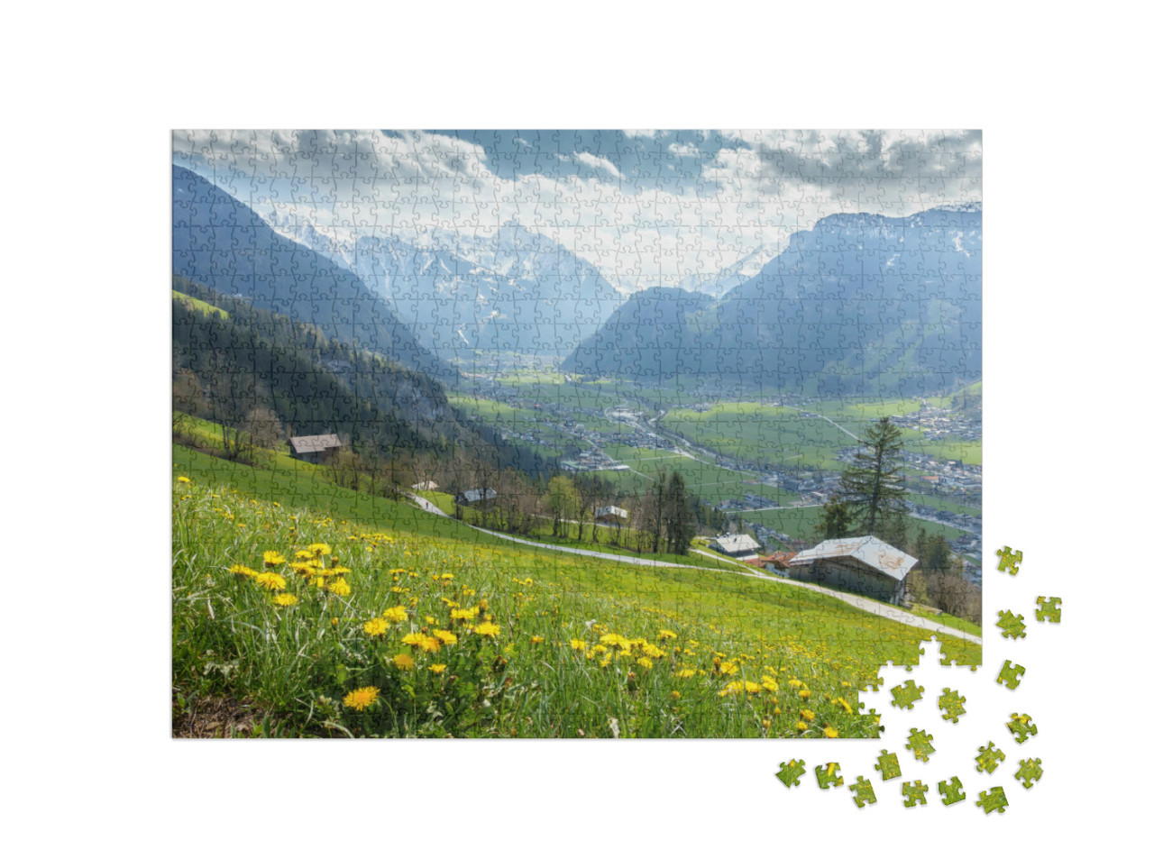 Puzzel 1000 stukjes „Uitzicht op het Tiroler Zillertal“