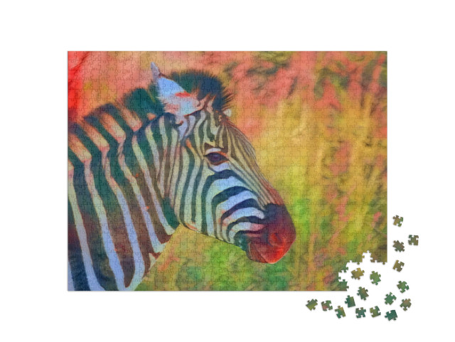 Puzzel 1000 stukjes „in de kunststijl van Franz Marc - Zebra - Puzzelverzameling Kunstenaars & Schilderijen“