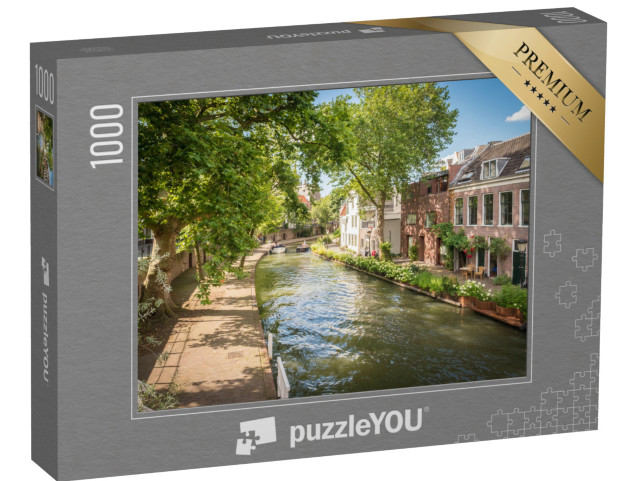 Puzzel 1000 stukjes „Een gracht in Utrecht, Nederland“