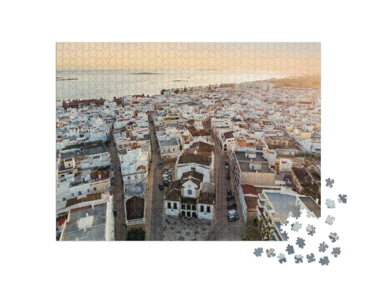 Puzzel 1000 stukjes „Luchtfoto van Olhao, Algarve, Portugal“