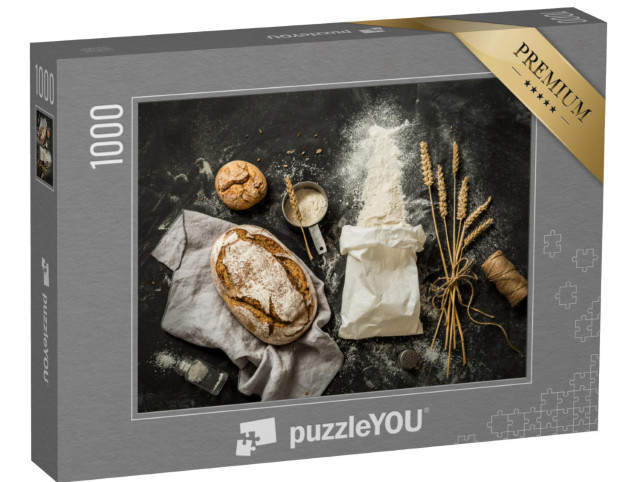 Puzzel 1000 stukjes „Rustiek brood en bloem“