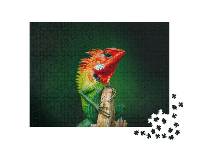 Puzzel 1000 stukjes „Groene hagedis“