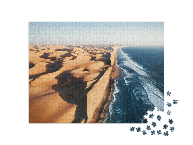 Puzzel 1000 stukjes „De plek waar de Namib-woestijn en de Atlantische Oceaan elkaar ontmoeten“