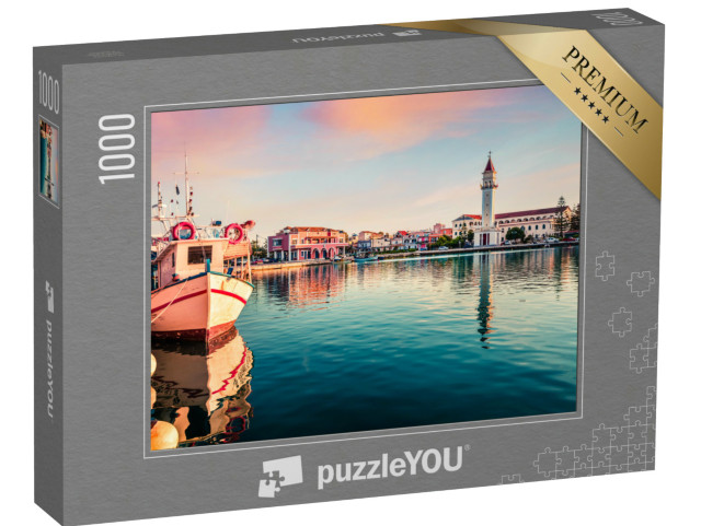 Puzzel 1000 stukjes „Romantische zonsondergang in Zakynthos, Griekenland“