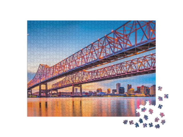 Puzzel 1000 stukjes „New Orleans, Louisiana, Crescent City verbindingsbrug over de Mississippi“