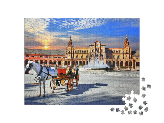 Puzzel 1000 stukjes „Piazza Espana in Sevilla, Andalusië, Spanje“