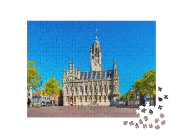 Puzzel 1000 stukjes „Stadhuis van Middelburg, Provincie Zeeland, Nederland“