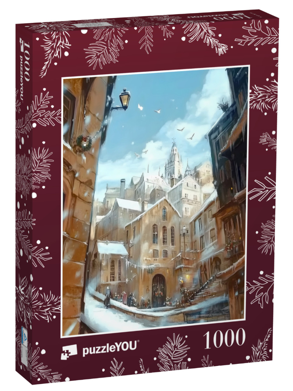 Puzzel 1000 stukjes „Matin de Noël au-dessus de la vieille ville“