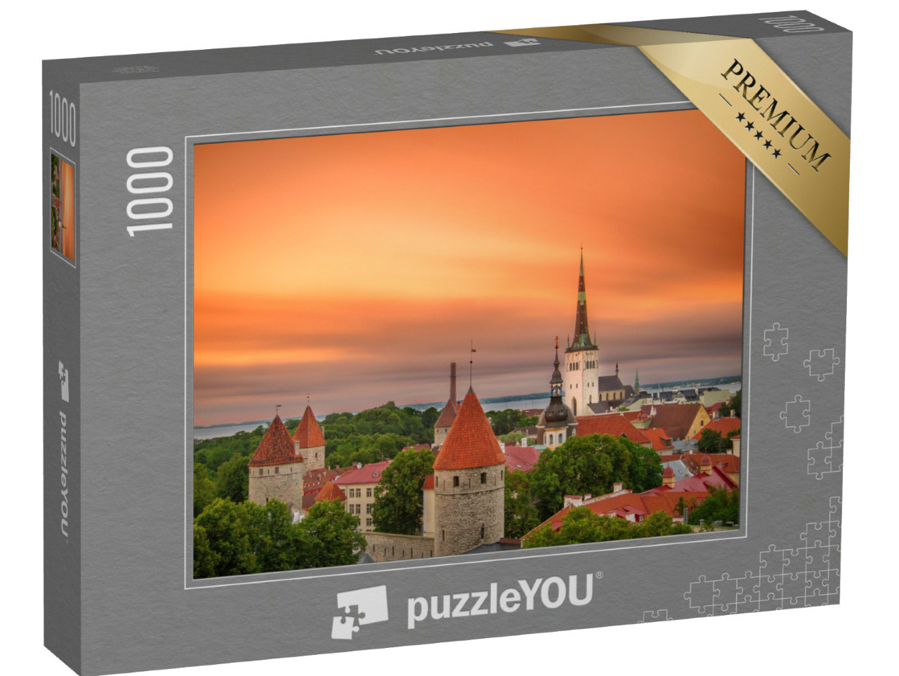 Puzzel 1000 stukjes „Iconisch uitzicht op de stad Tallinn, Estland“