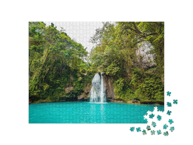 Puzzel 1000 stukjes „Turquoise gekleurde Kawasan watervallen op het eiland Cebu, Filippijnen“