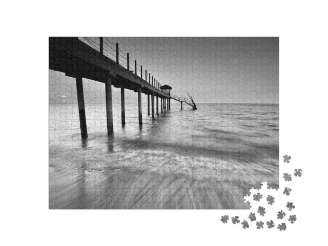 Puzzel 1000 stukjes „Strand en steiger“