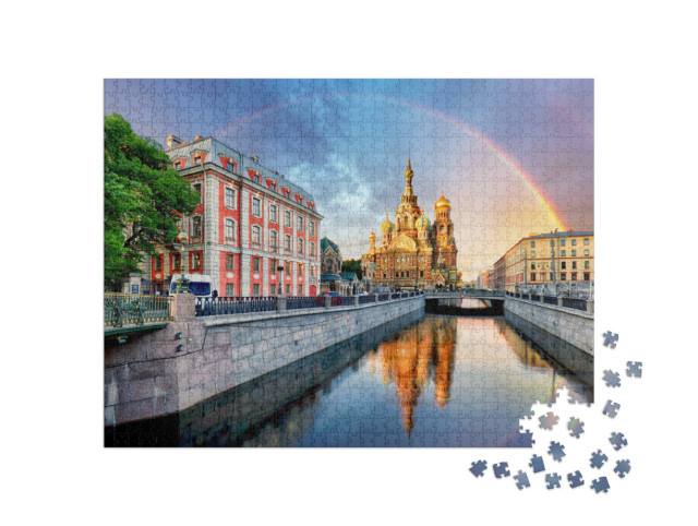 Puzzel 1000 stukjes „Kerk van St. Petersburg, Rusland“