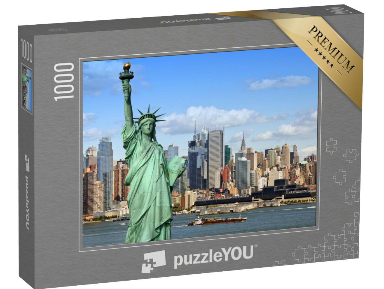Puzzel 1000 stukjes „Het Vrijheidsbeeld met de Hudson-rivier, New York City“