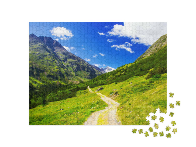 Puzzel 1000 stukjes „Prachtig uitzicht op de bergen - Ötztal, Tirol“