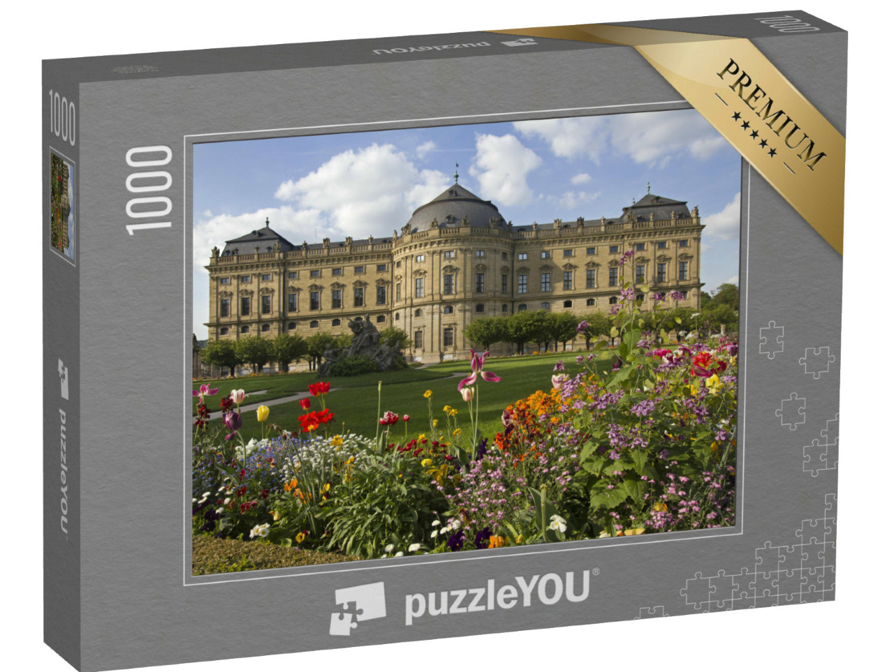 Puzzel 1000 stukjes „Residentiegebouw en tuin Würzburg“
