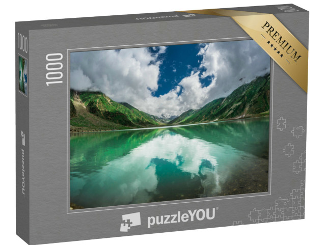 Puzzel 1000 stukjes „3224 meter hoog: het Saiful Muluk meer, blauwgroen water in Pakistan“