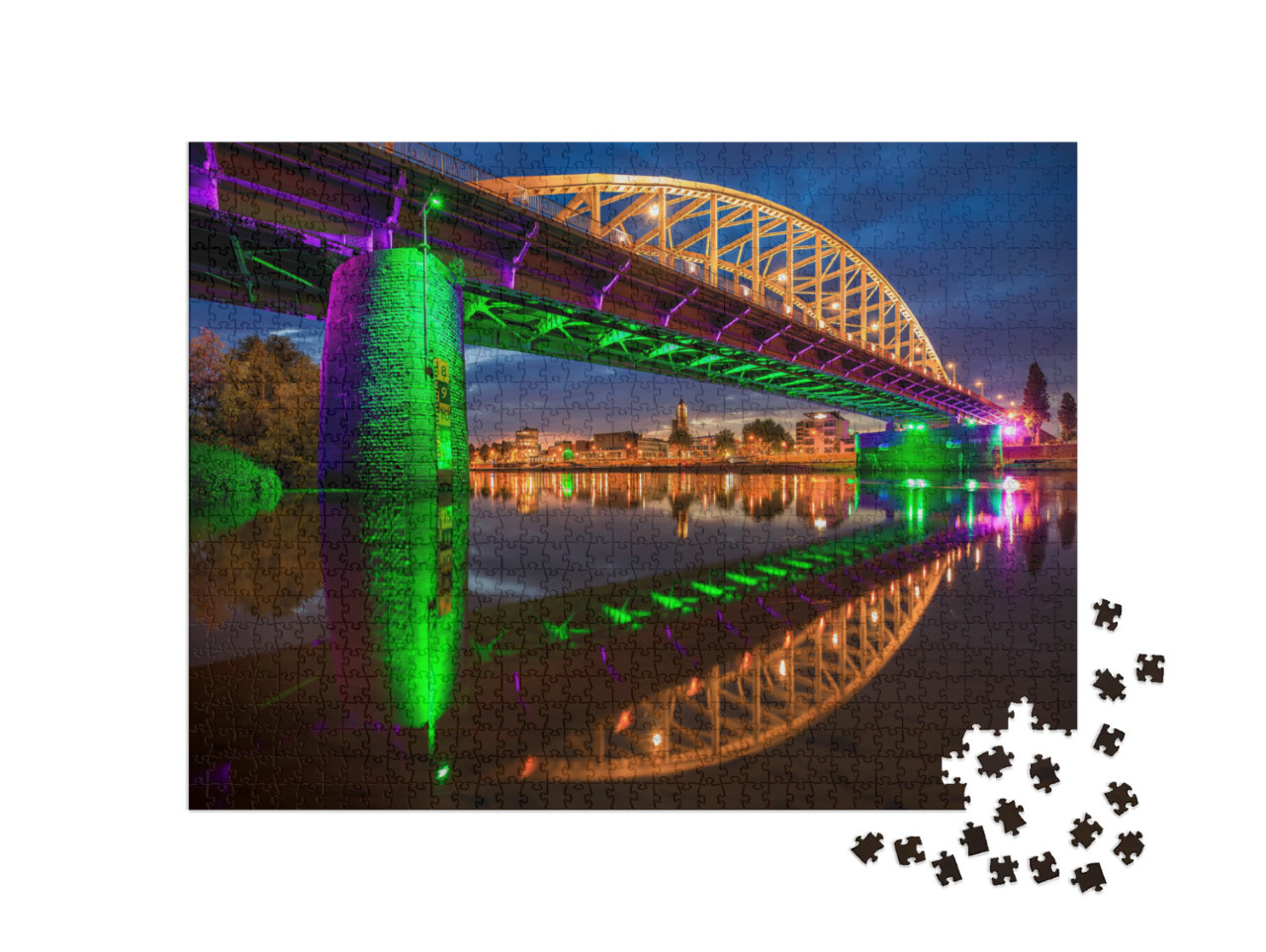 Puzzel 1000 stukjes „John Frostbrug Arnhem stadsgezicht“