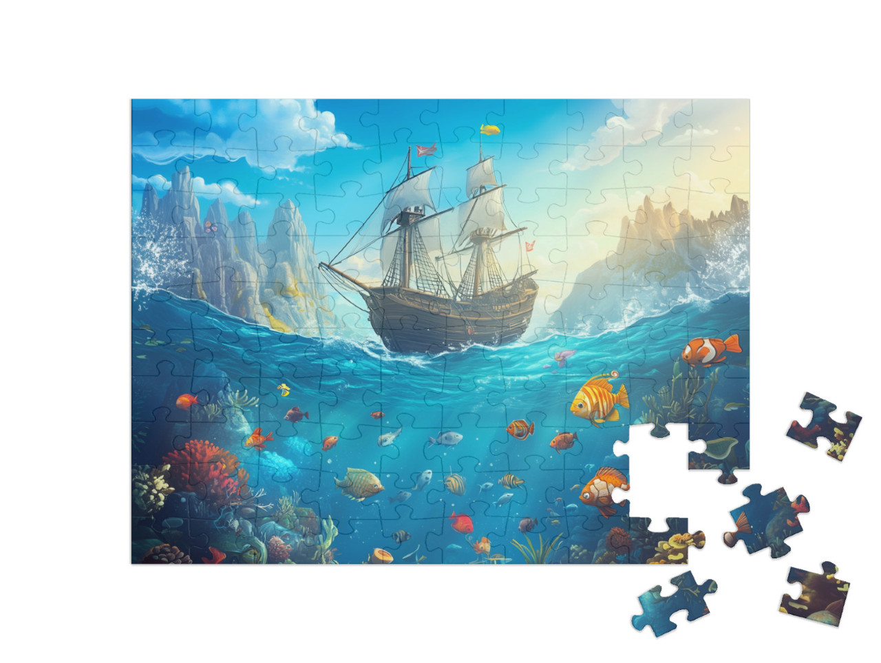 Puzzel 100 stukjes „Schip ahoy: een maritiem avontuur“
