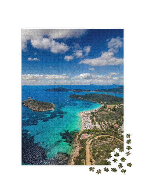 Puzzel 1000 stukjes „Luchtfoto van Tuerredda, Sardinië“