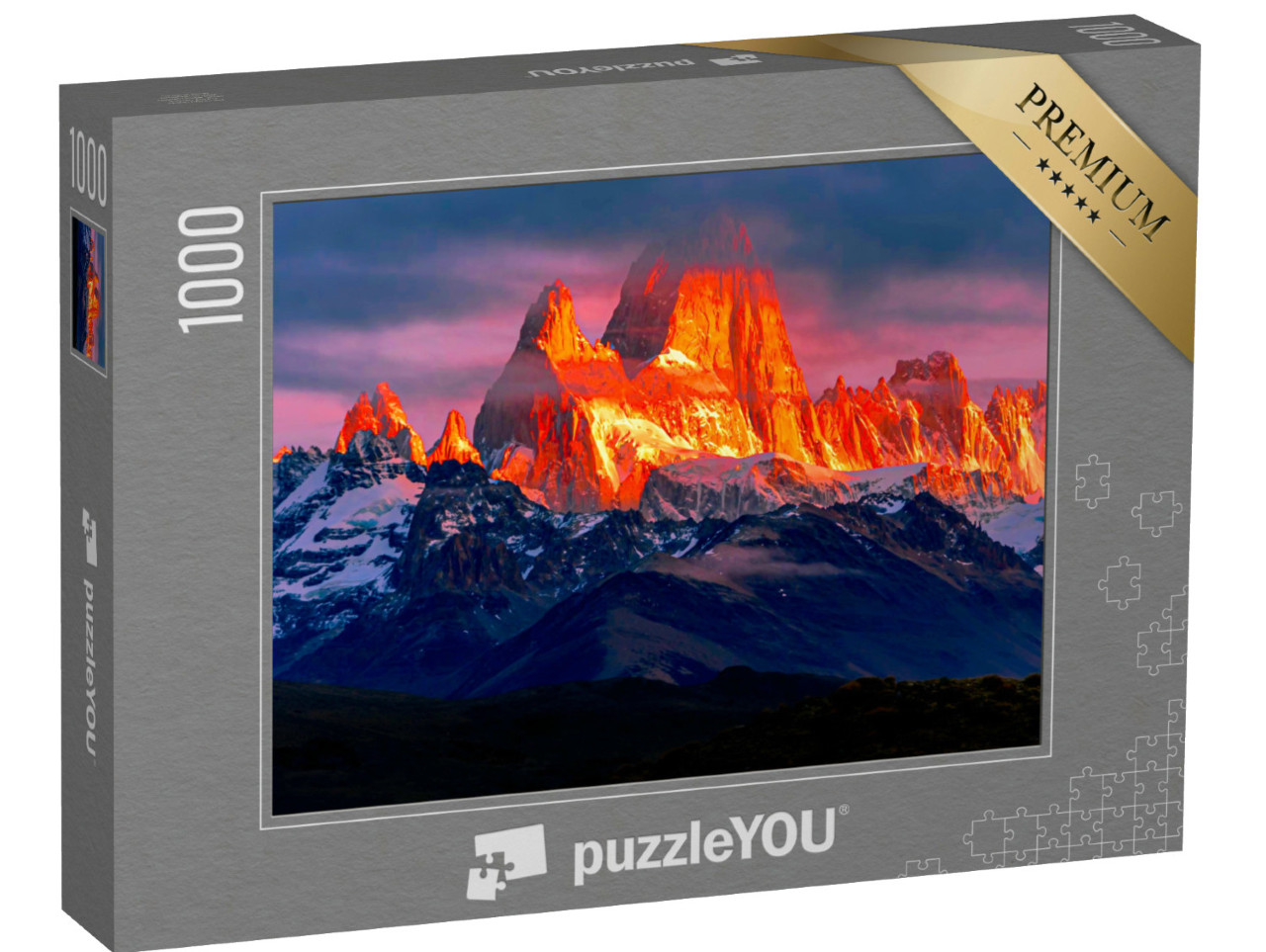 Puzzel 1000 stukjes „Monte Fitz Roy, luchtfoto bij zonsopgang“