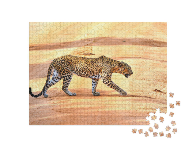 Puzzel 1000 stukjes „Luipaardjacht in Afrika“