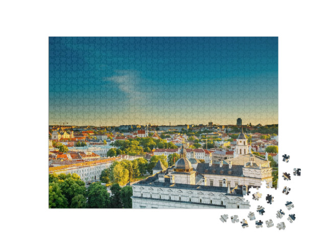 Puzzel 1000 stukjes „Vilnius 's avonds in de zomer, Litouwen“